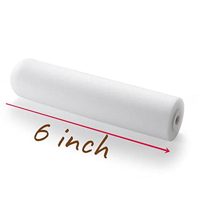 KUPOO 6" Foam Paint Roller Covers High-Density Sponge Refills,Pack of 10 - size: 6 inch Foam Covers