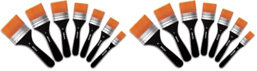 Zubebe Wide Flat Acrylic Paint Brushes 7pcs Large Paint Brushes Set - size: Large (Pack of 2)