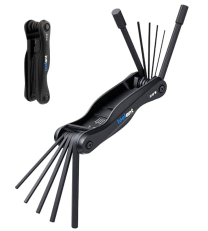 toolant 11PCS Long Arm Folding Allen Wrench Set, Metric Hex Key Set 1.5mm-12mm, Extended Reach Allen Key Set with 4 Inch Long Arms, CRV Steel Foldable Hex Wrench Tool for Bike Repair, Home & DIY - size: 11PCS (Folding - Metric)