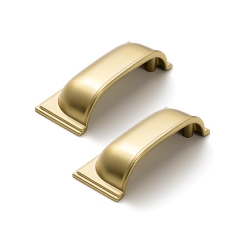 Goo-Ki 6 Pack Champagne Bronze Cup Pulls for Cabinet Kitchen Zinc Alloy Hardware,2-1/2 Inch Hole Center Channing Bin Cup Drawer Pull Handles - color: Champagne Bronze, size: 2-1/2 Inch Hole Center