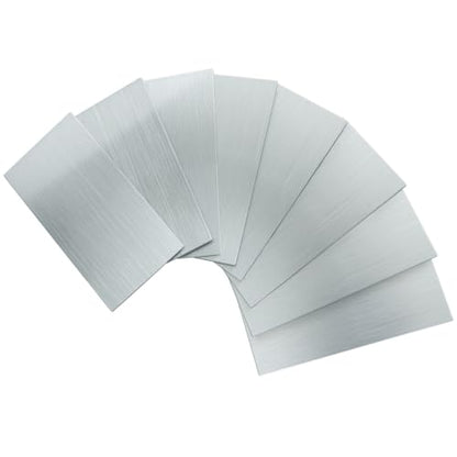 AULIGET 100-Piece Stainless Steel Subway Tile Peel and Stick Backsplash, 3" x 6" Metal Stick on Wall Tiles for Backsplash Kitchen, Bathroom, Laundry Room, Camper, Fireplace - color: Stainless Steel