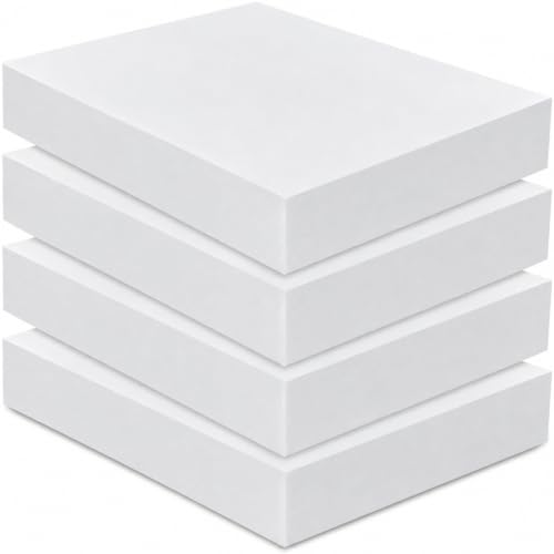 Frienda 4 Pack 4" x 20" x 24" Upholstery High Density Foam Cushion, White - color: White, size: 4" x 20" x 24"