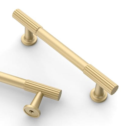 Asidrama 10 Pack 3 inch Brushed Gold Kitchen Cabinet Handles - color: Brushed Gold, size: 3" Hole Center