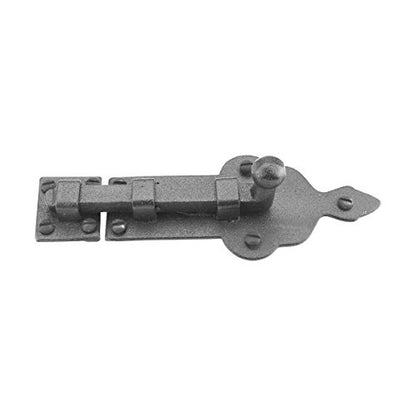 Renovators Supply Manufacturing Slide Bolt Latch 3 3/4 in. Black Wrought Iron Ball Tip Style Slide Bolt with Mounting Hardware - size: Pack of 1, style: 3.75 inch - Ball Tip