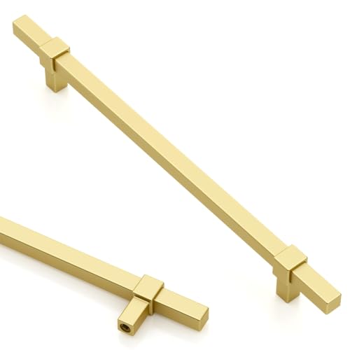 Asidrama 10 Pack 7 inch Brushed Gold Kitchen Cabinet Handles - color: Brushed Gold, size: 7" Hole Center(177mm)