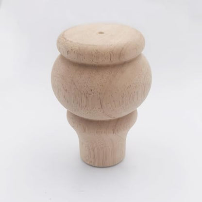 Solid Wood Furniture Legs, Set of 4 - Replacement Bun Feet for Sofa, Chair, Loveseat, Ottoman & Dresser | Unfinished Wooden Feet, Durable & Versatile Design