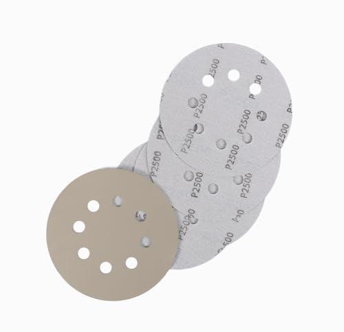 30 Pcs 5 Inch 8 Hole 2500 Grit Wet and Dry Sanding Discs, Round Hook and Loop Disc Sandpaper for Random Orbital Sanders - style: 2500 Grit