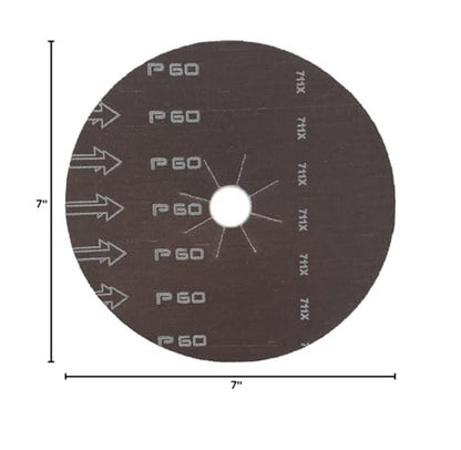 Mercer Industries 410060 Zirconia Cloth Floor Sanding Edger Discs, 7" x 7/8" Hole, Grit 60X (25 pack) - color: Zirconia, size: 7" x 7/8" Hole, style: 60X (25 pack)