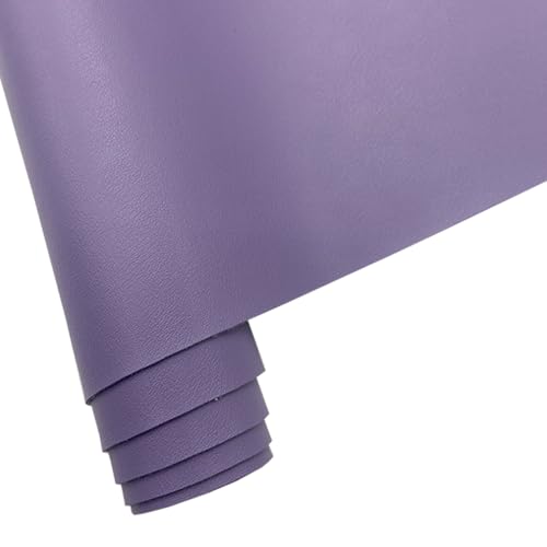 Soft Smooth Faux Leather Fabric Solid Color Vegan Synthetic Imitation Leather Fabric 16" x 54” Large Size for Upholstery Crafts, DIY Sewings, Earrings Bows Wallets Making (Violet) - color: Violet