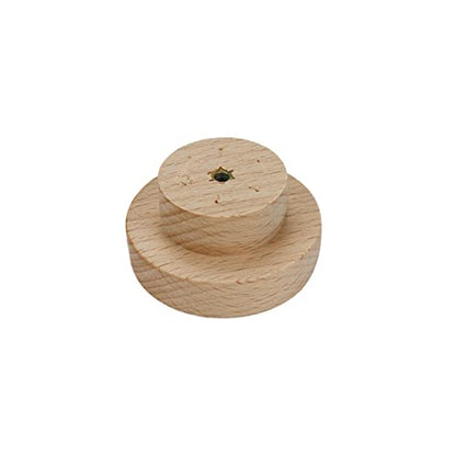 Dnyta 12Pcs 2"×1" Wooden Single Hole Knobs Round Drawer Knobs for Kitchen