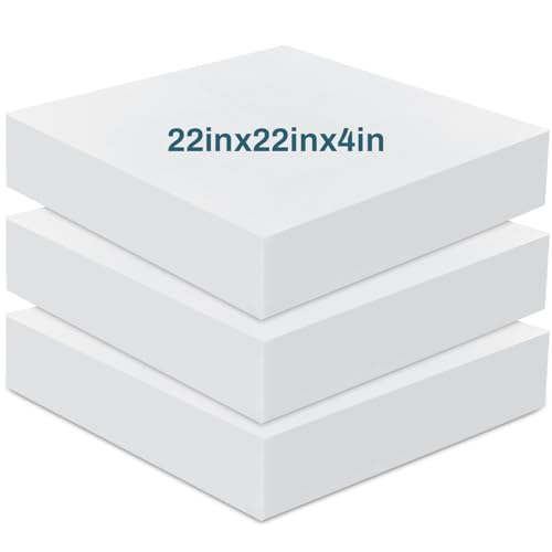 Frienda 3 Pack 4" x 22" x 22" Upholstery High Density Foam Cushion - size: 4 x 22 x 22 Inch