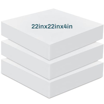 Frienda 3 Pack 4" x 22" x 22" Upholstery High Density Foam Cushion - size: 4 x 22 x 22 Inch