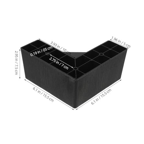 NUOBESTY L Shaped Sofa Risers Furniture Legs Replacement 4 Pack - size: 15.00X15.00X7.50CM