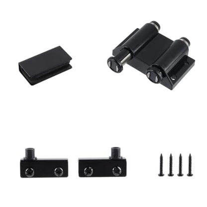 Glass Door Pivot Hinge Glass Door Magnetic Catch with Clamp Set - color: Black