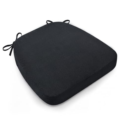 AAAAAcessories Chair Cushions for Dining Chairs, 17 x 16 x 2 in, Set of 1 - color: Black, size: 1 Pack
