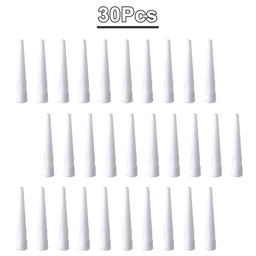 NEWHOOK 30Pc Caulk Extender Nozzle 4" Plastic Tips for Sausage Gun