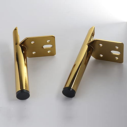 3 Inch Furniture Legs Side Mounted Coffee Table Feet Gold, Set of 4 - size: 3 Inch