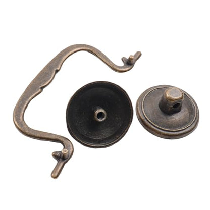 6 Pcs Antique Bail Handle Drop Pulls Vintage Bronze Drop Bail Pulls