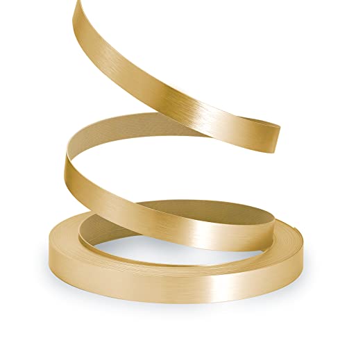 Gold Aluminum Edge Banding, 1/2" x 100ft Brushed Aluminum PVC Edge Trim for Cabinet Repair and Furniture Restoration - color: Gold, size: 1/2"x 100ft