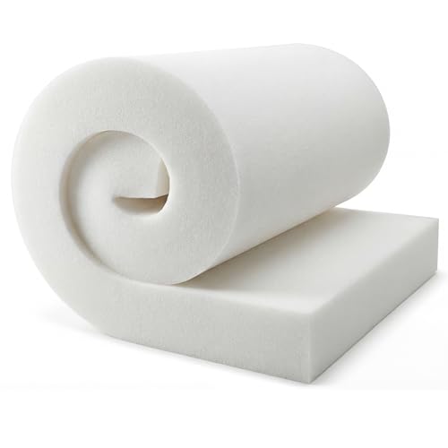 Domensi Upholstery Foam 6" Thick X 30" Width X 90" Length, White - color: White, size: 6" Thick X 30" Width X 90" Length