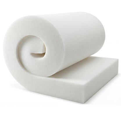 Domensi Upholstery Foam 6" Thick X 30" Width X 90" Length, White - color: White, size: 6" Thick X 30" Width X 90" Length