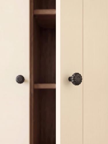 Matte Black Cabinet Knobs, 1.25 Inch Traditional Floral, 12 Pack - color: Matte Black