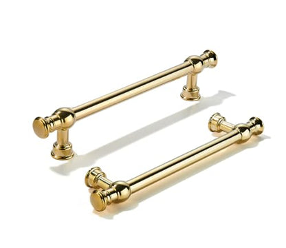 khtumeware Handmade 100% Solid Real Brass Unlacquered Brass Cabinet Pulls - size: 3-3/4 Inch Hole Center