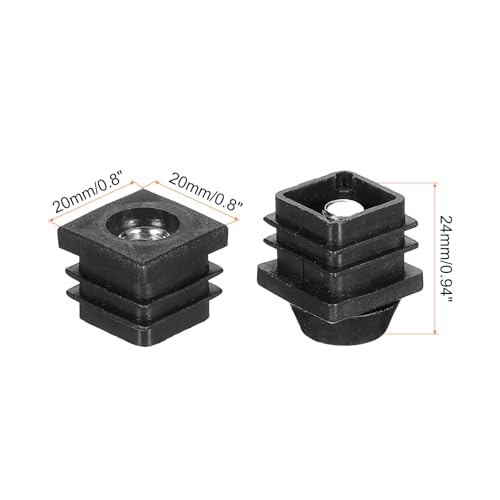 uxcell 4 Set Leveling Feet, M8x20x20mm Adjustable Furniture Leg Leveling - size: M8x20x20mm