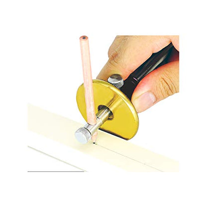 YOSELIN Dovetail Jig Wheel Marking Gauge Tool Set, 1 Bearing Wheel Cutter for Soft Wood, 1 Locked Wheel Cutter for Hardwood,1 Screwdriver,1 Woodworking Pencil,Inch & MM Scale Imperial Ruler. (Grey) - color: Grey