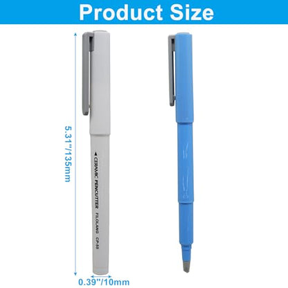 Ceramic Blade Knife Pen, Blue & White, 2Pcs - color: Blue & White