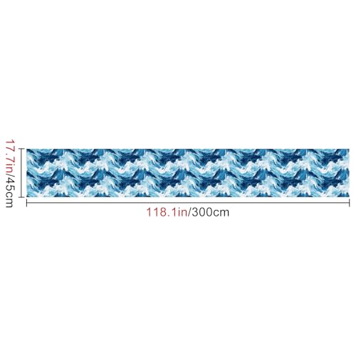 HOMETITUTE Ocean Wave Peel and Stick Wallpaper 118.1x17.7 Inch Vinyl - color: Ocean Wave