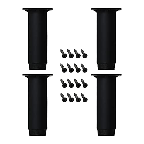 Yidi Metal Furniture Legs 4 Inch DIY Coffee Table Furniture Bench Industrial Cast Coffee Table Legs,Black 4PCS(4" Hx2 W) - color: 7black