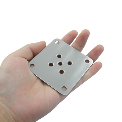 4Pcs Silver Metal Mounting Plates 7x7cm (2.76"x2.76") - size: 70x70mm