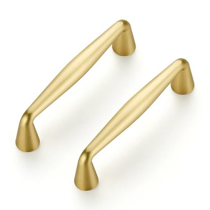 Ravinte Brushed Gold Cabinet Handles Solid Handles,3 Inch,10 Pack - color: Brushed Gold, size: 3 Inches Hole Center