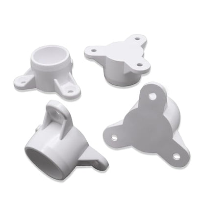 3/4 Inch PVC Flange PVC Table Leg Cap, 4 Pack Furniture Grade Rod Holder with Mounting Screws, Pipe Flange Fittings for DIY Making Storage Shelves, Support Feet - size: 3/4 Inch