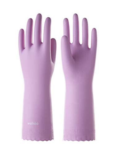 LANON wahoo Cleaning Gloves with Cotton Flocked Liner, Mauve Mist, Medium - color: Mauve Mist, size: Medium (Pack of 1)