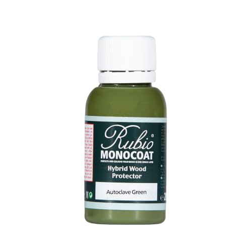 Rubio Monocoat Hybrid Wood Protector Sample | Exterior Wood Oil Finish, Color & UV Protection for Outdoor Wooden Surfaces & Furniture | 20 mL, Autoclave Green - color: Autoclave Green, size: 20 mL