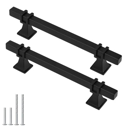 25 Pack 5 Inch Black Cabinet Handles Matte Black Cabinet Pulls - color: Black, size: 5 inch (128mm) Hole Center Pull