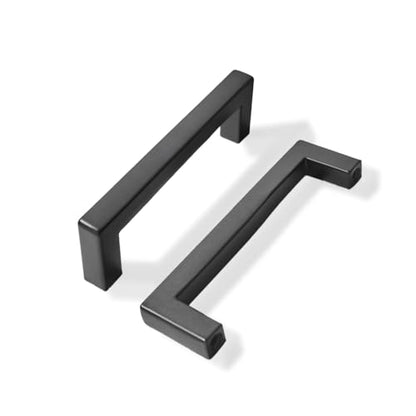khtumeware 20 Pack 4 inch Center to Center Solid Black Cabinet Pulls Square Bar Drawer Handles Cabinet Handles Matte Black Drawer Pulls Kitchen Cabinet Hardware - color: Black, size: 4 inch(102mm) hole center