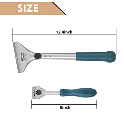 XW Razor Blade Paint Scraper Set, Heavy Duty Putty Knife with Quick Blade Change, Extra 20 PCS Blades Included, 2-Pack