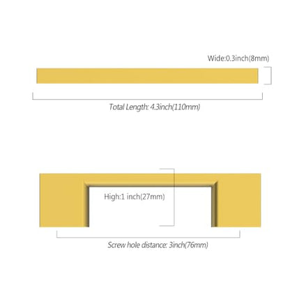9BUILD 10 Pack Vibrant Brushed Moderne Brass Cabinet Pulls 3 Inch Cabinet Handles Kitchen Hardware Handles for Cabinets Dresser Pulls - color: Vibrant Brushed Moderne Brass, size: 3"/76MM Hole Center, style: 10 Pack