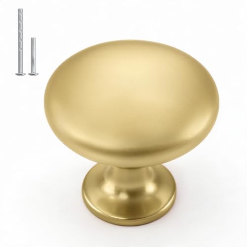 homdiy 30 Pack Gold Round Solid Zinc Alloy Cabinet Knobs - color: Gold