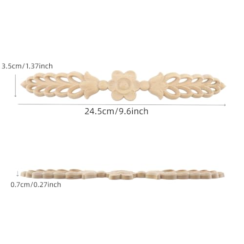 Wood Carved Onlays Appliques (Style9,4 pcs) - style: Style9,4 pcs
