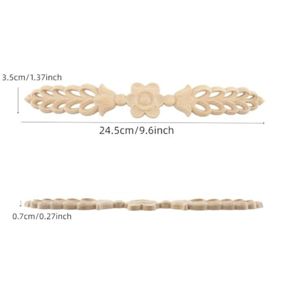 Wood Carved Onlays Appliques (Style9,4 pcs) - style: Style9,4 pcs