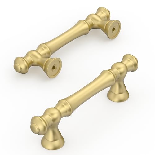 Amerdeco 10 Pack Brushed Gold Cabinet Pulls 3" - color: Brushed Gold, size: 3" hole center
