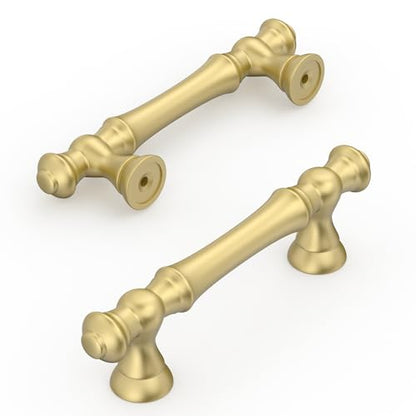Amerdeco 10 Pack Brushed Gold Cabinet Pulls 3" - color: Brushed Gold, size: 3" hole center