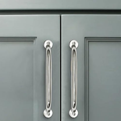 10 Pack 3-1/2 inch Hole Center Polished Nickel Cabinet Pulls - Heavy Duty Solid Drawer Hardware Handles Kitchen Vanity Bathroom Handles - color: Polished Nickel, size: 3-1/2"(89mm) Hole Center