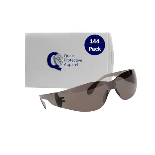 Quest Anti-Fog Safety Glasses, ANSI Z87.1, Smoke, Pack of 144 - color: Smoke, size: Pack of 144