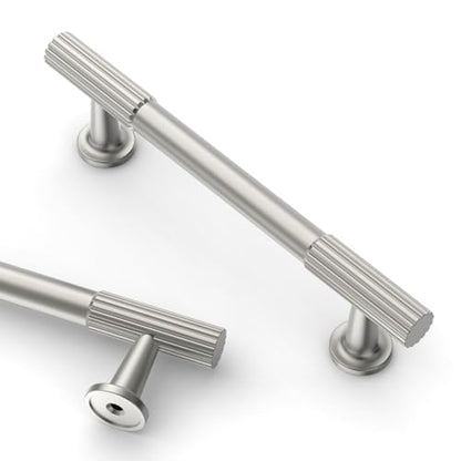 Asidrama 10 Pack 3.75 inch Brushed Satin Nickel Kitchen Cabinet Handles - color: Brushed Satin Nickel, size: 3.75" Hole Center