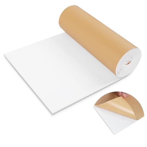 LSGCQ Sponge Neoprene Foam Padding Self Adhesive Foam Sheets, White - color: White, size: 12" Wide x 1/8" Thick x 118" Long